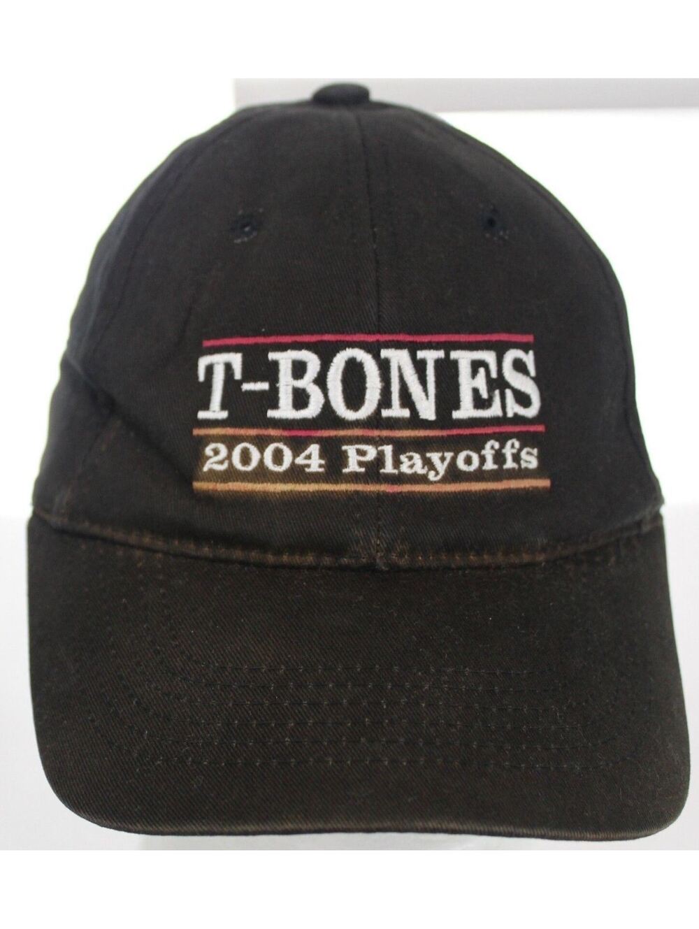 Vintage Kansas City T-Bones 2004 Playoffs Hat Minor League Baseball Black Cap